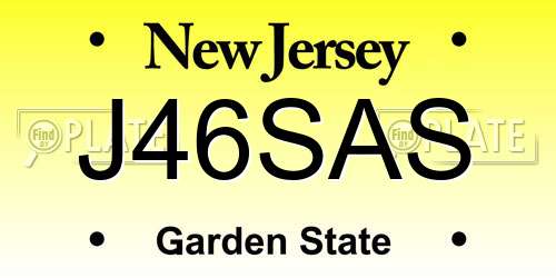 J46SAS New Jersey License Plate