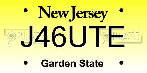 J46UTE New Jersey License Plate