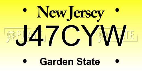 J47CYW New Jersey License Plate