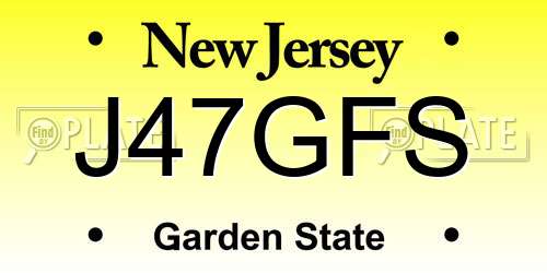 J47GFS New Jersey License Plate