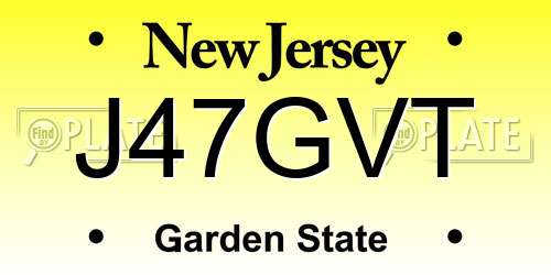 J47GVT New Jersey License Plate