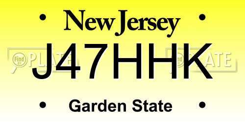 J47HHK New Jersey License Plate