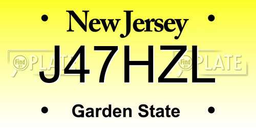 J47HZL New Jersey License Plate