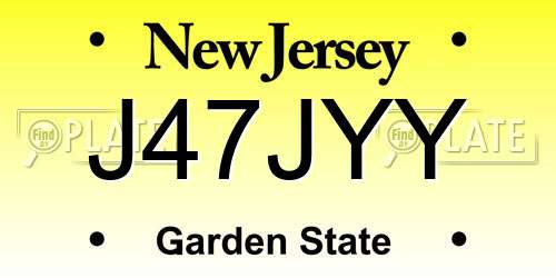 J47JYY New Jersey License Plate