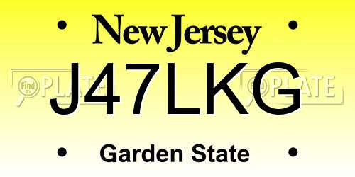 J47LKG New Jersey License Plate