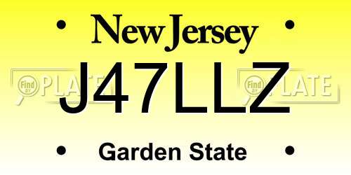J47LLZ New Jersey License Plate