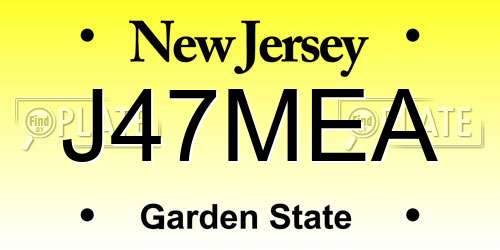 J47MEA New Jersey License Plate