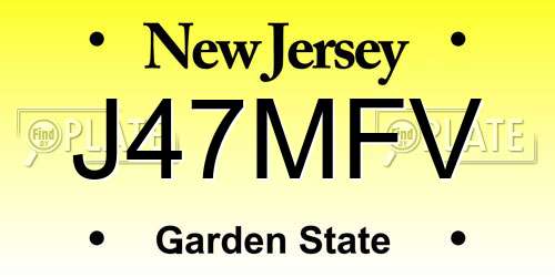 J47MFV New Jersey License Plate