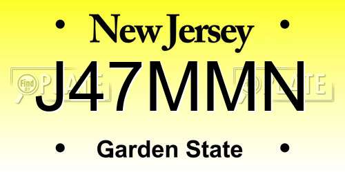 J47MMN New Jersey License Plate