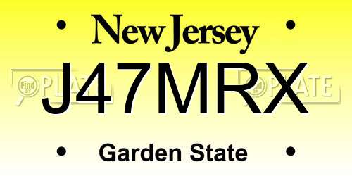 J47MRX New Jersey License Plate