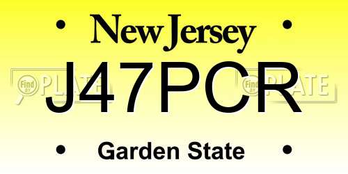J47PCR New Jersey License Plate