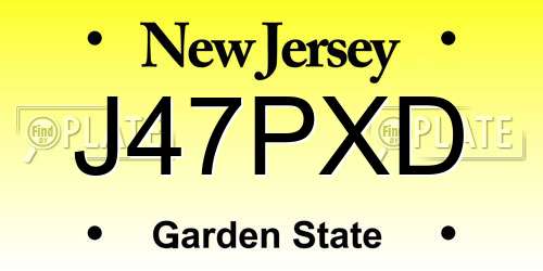 J47PXD New Jersey License Plate
