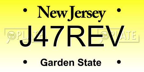 J47REV New Jersey License Plate