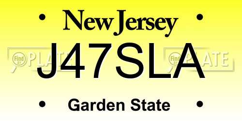 J47SLA New Jersey License Plate