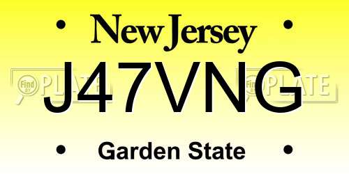 J47VNG New Jersey License Plate