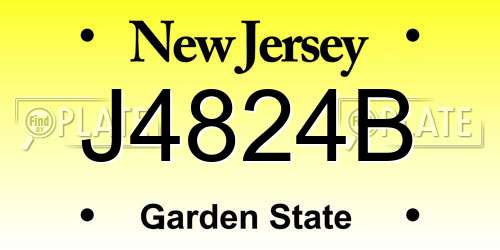 J4824B New Jersey License Plate