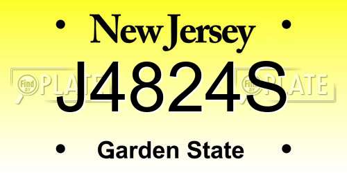 J4824S New Jersey License Plate