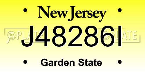 J48286I New Jersey License Plate