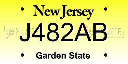 J482AB New Jersey License Plate