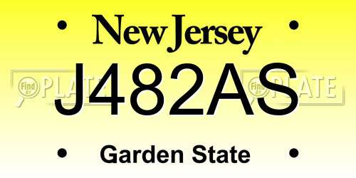 J482AS New Jersey License Plate