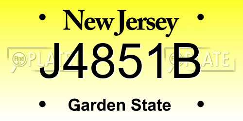 J4851B New Jersey License Plate