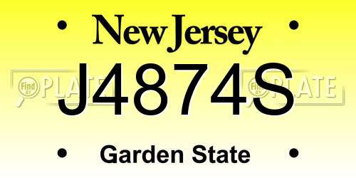 J4874S New Jersey License Plate