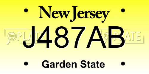 J487AB New Jersey License Plate