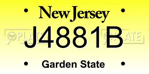 J4881B New Jersey License Plate