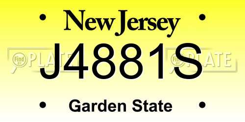 J4881S New Jersey License Plate