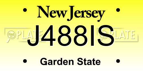 J488IS New Jersey License Plate