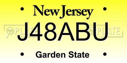 J48ABU New Jersey License Plate