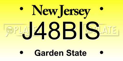 J48BIS New Jersey License Plate