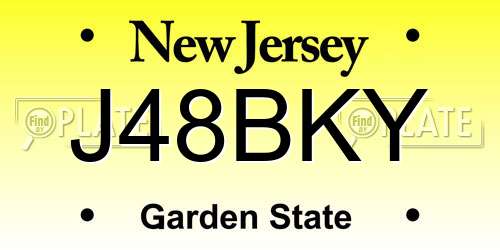 J48BKY New Jersey License Plate