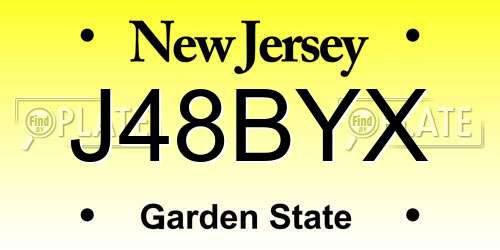 J48BYX New Jersey License Plate