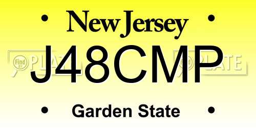 J48CMP New Jersey License Plate