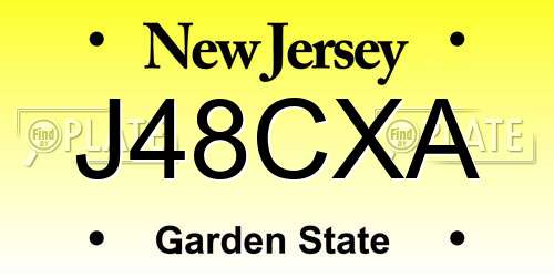 J48CXA New Jersey License Plate