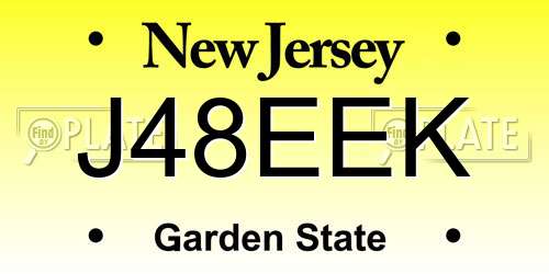 J48EEK New Jersey License Plate