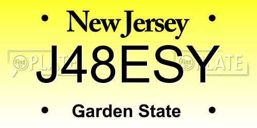 J48ESY New Jersey License Plate