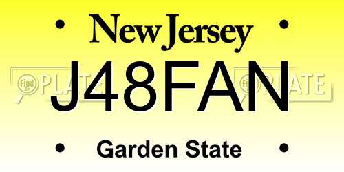J48FAN New Jersey License Plate