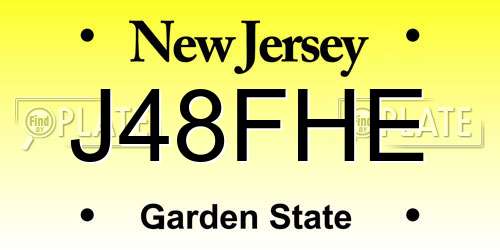 J48FHE New Jersey License Plate