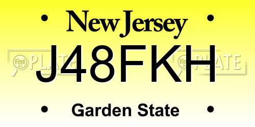 J48FKH New Jersey License Plate