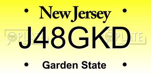 J48GKD New Jersey License Plate