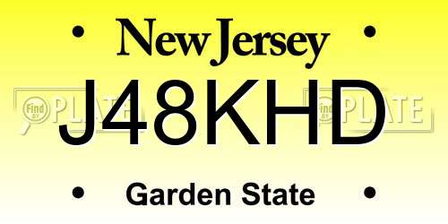 J48KHD New Jersey License Plate