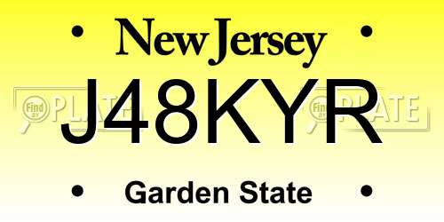 J48KYR New Jersey License Plate