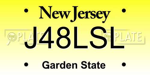J48LSL New Jersey License Plate
