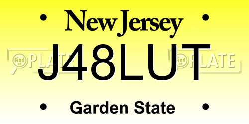 J48LUT New Jersey License Plate