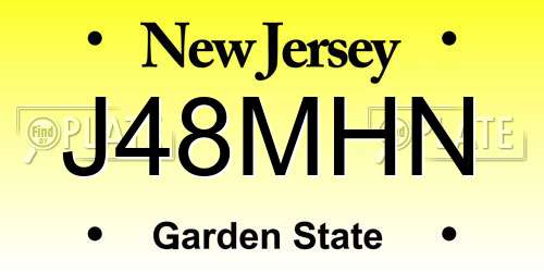 J48MHN New Jersey License Plate