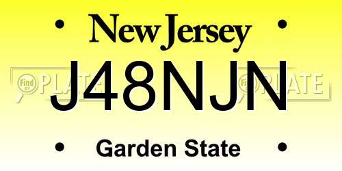 J48NJN New Jersey License Plate