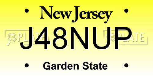 J48NUP New Jersey License Plate
