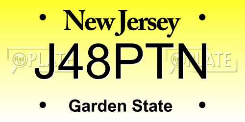 J48PTN New Jersey License Plate